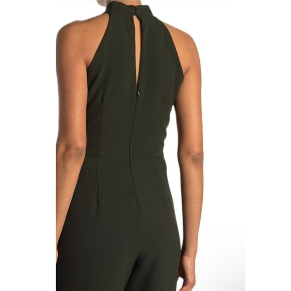 Julia Jordan Halter Wide Leg Crepe Jumpsuit size 8 LBD modern black dress - Picture 4 of 7